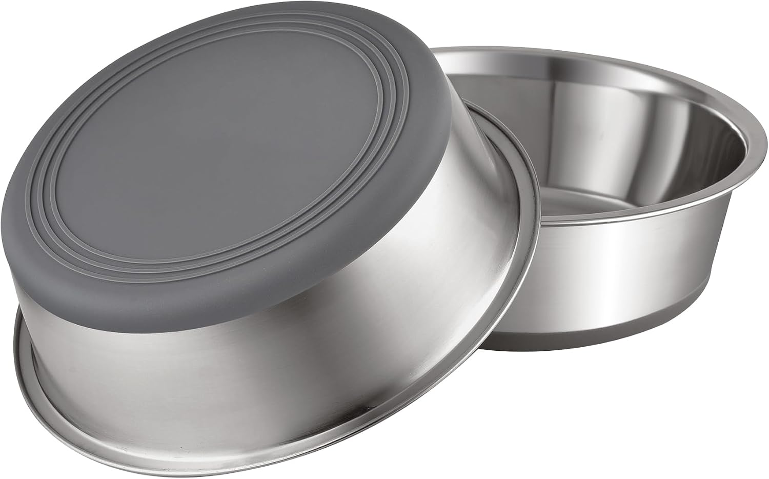 2 Pack Non Slip Stainless Steel Pet Bowls, 2 US Cups Each