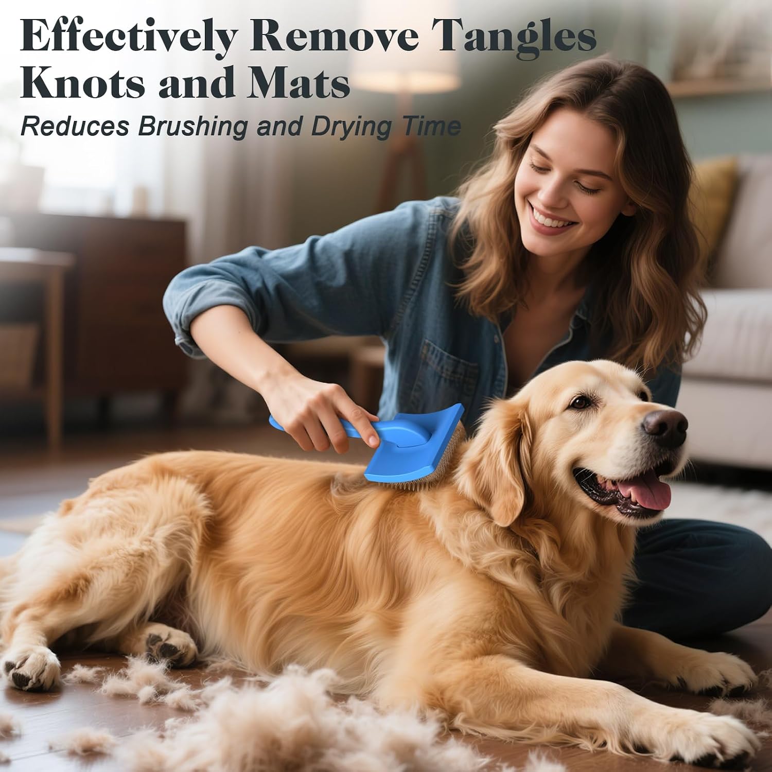 2 Piece Slicker Brush and Pet Comb Set for Grooming