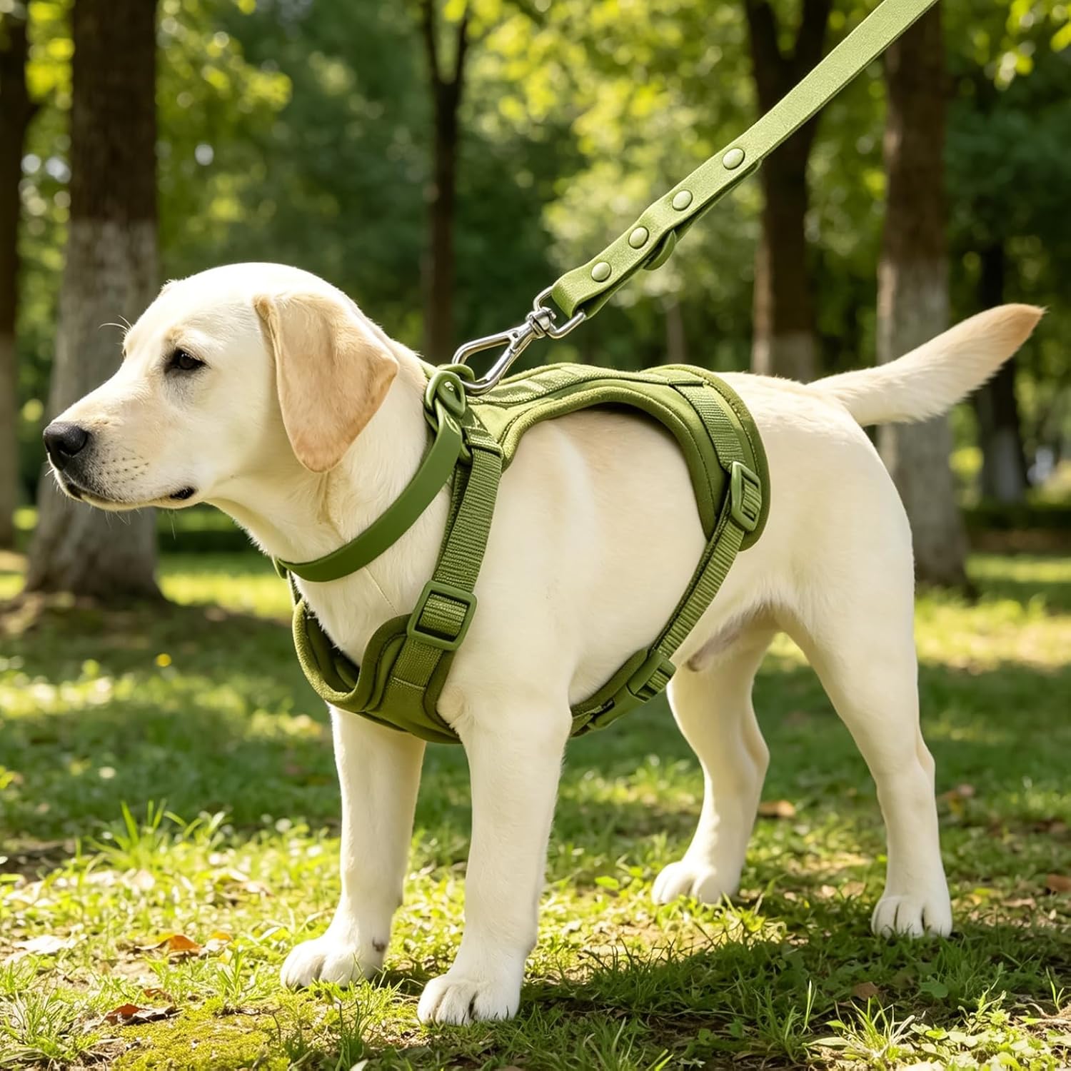 4 in 1 No Pull Dog Harness Set with Collar, Leash and Poop Bag, Medium
