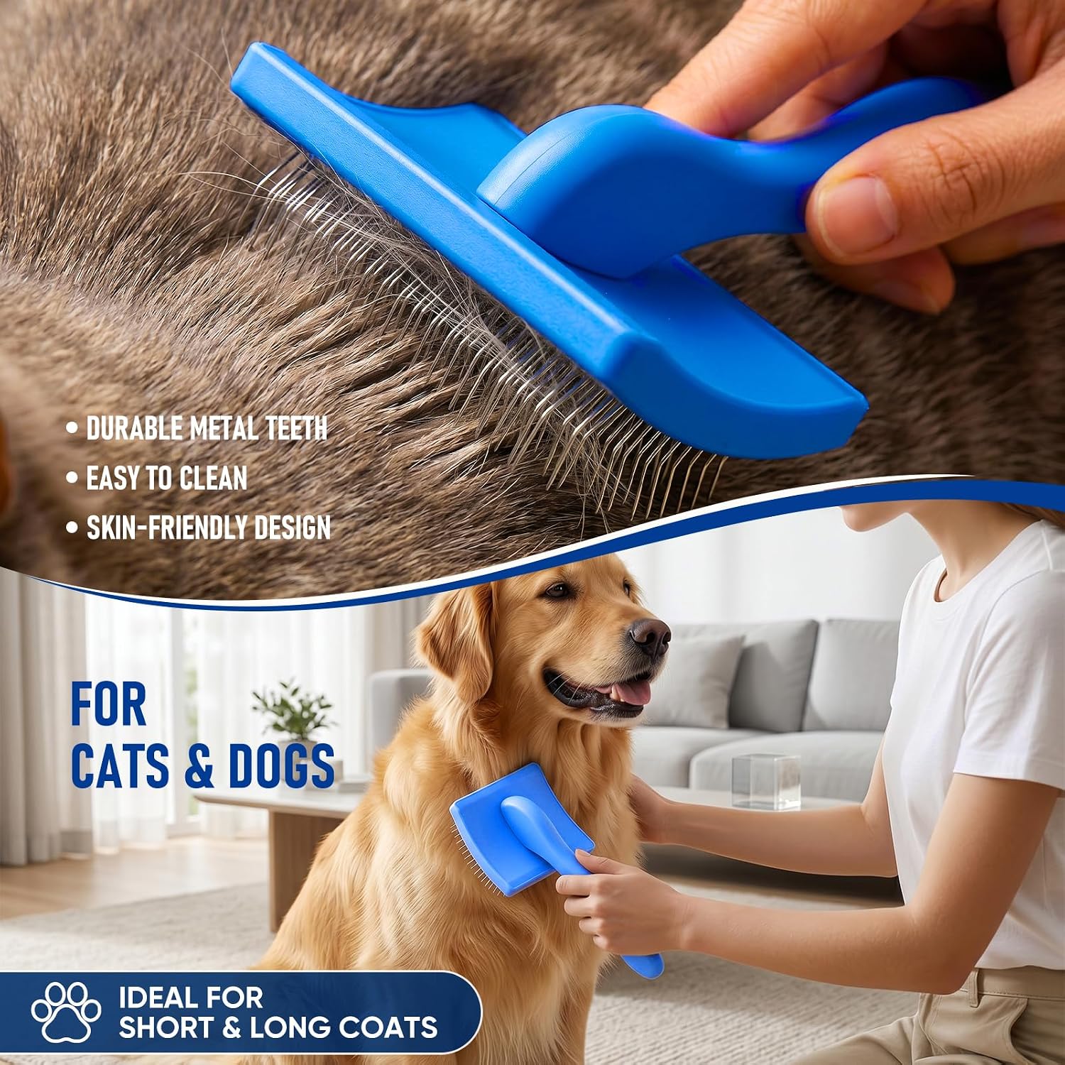 5 Piece Pet Grooming Kit with Dematting and Metal Combs