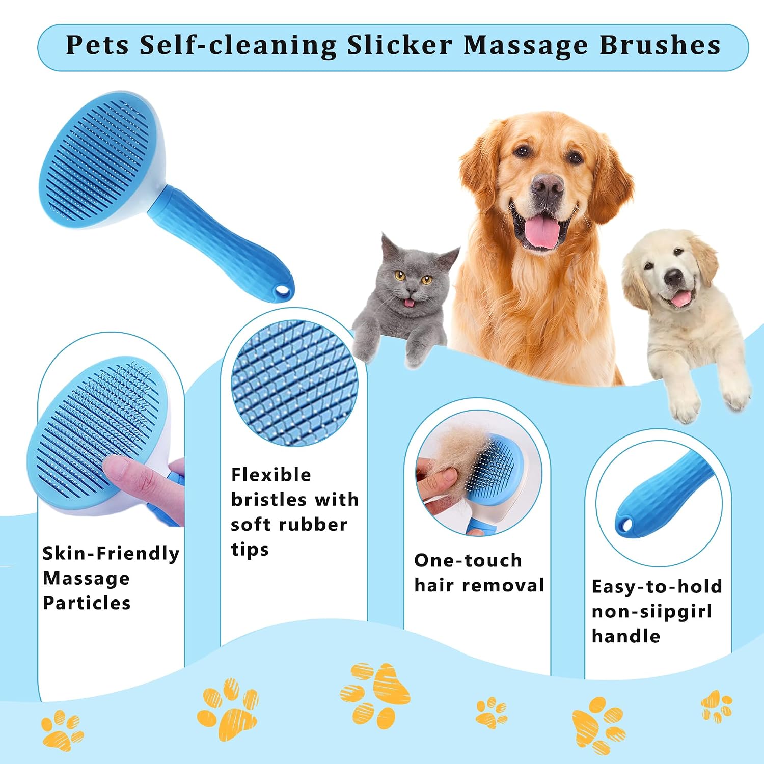 7 Piece Dog Grooming Brush Kit with Slicker and Undercoat Rake