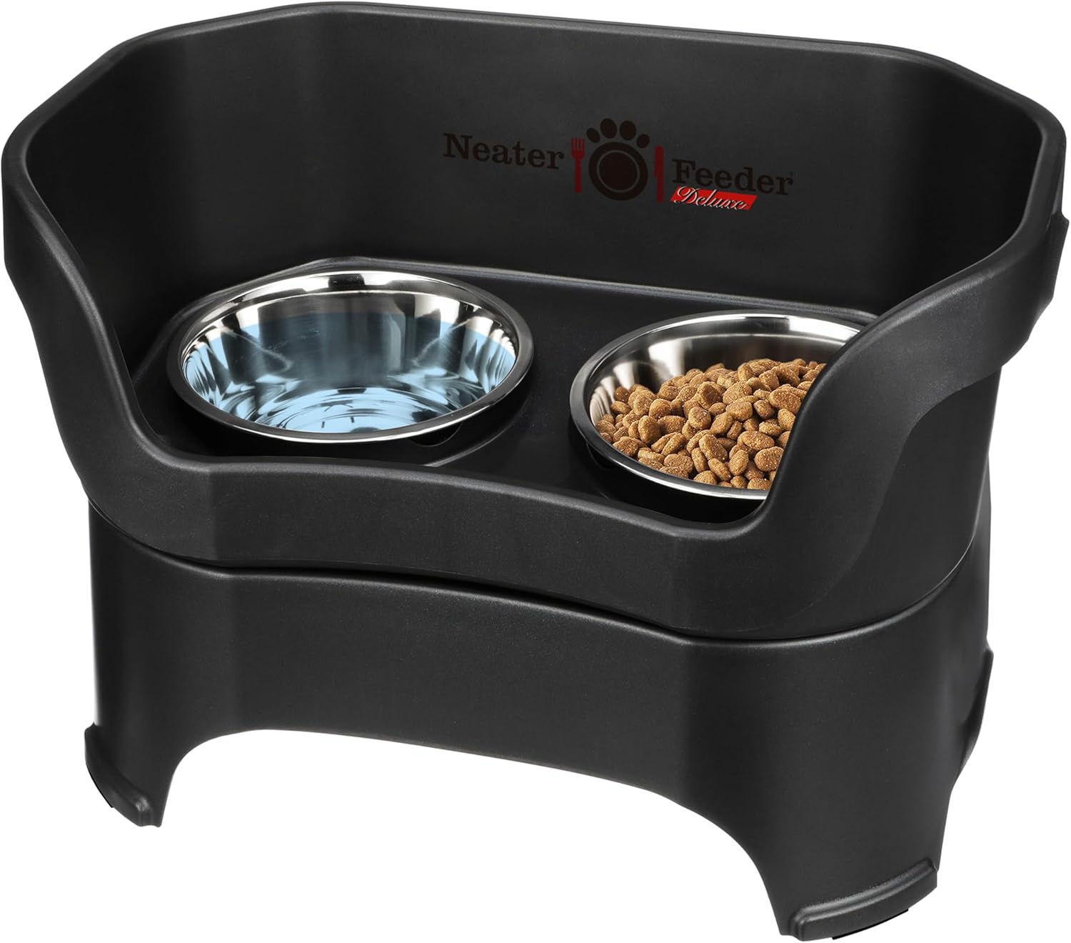Elevated Feeder with Mess Proof Base for Dogs Over 40 lb