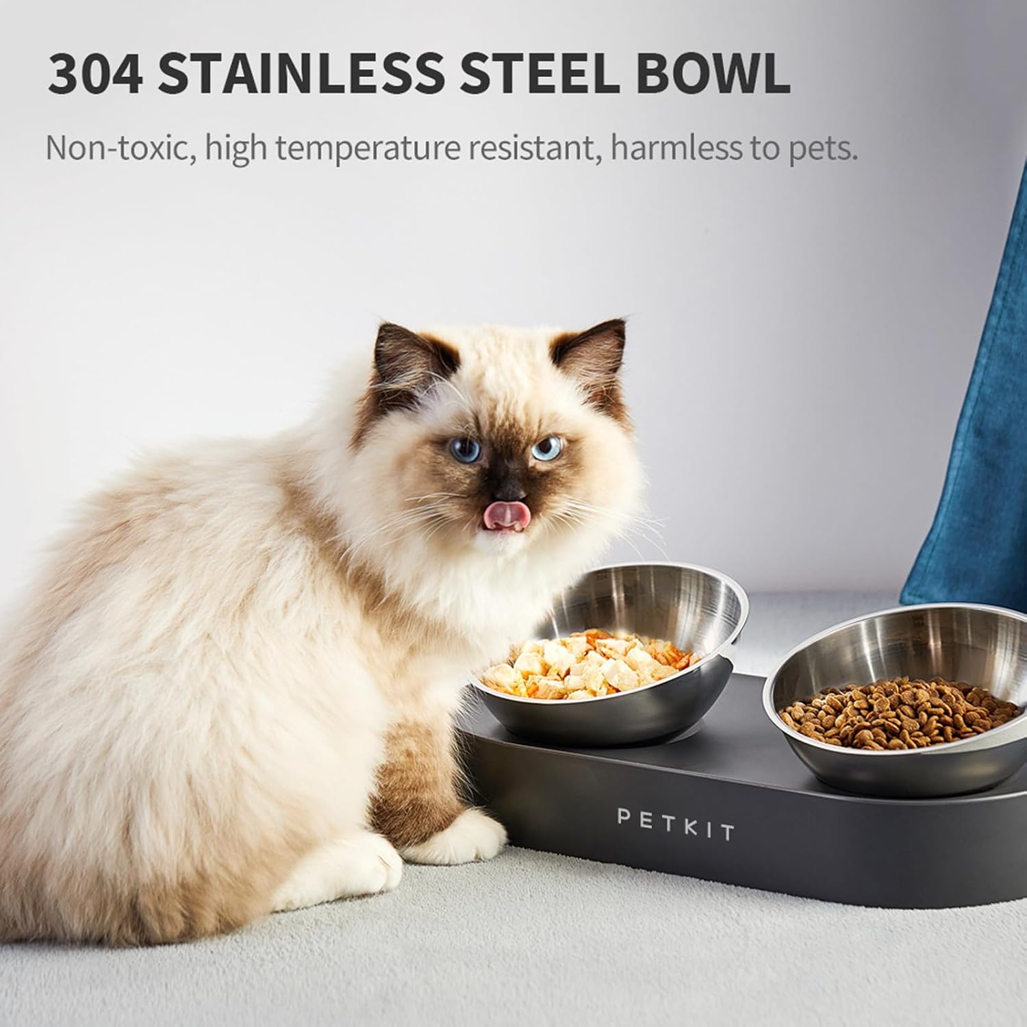 Elevated Stainless Steel Cat and Dog Bowl Set, Non Slip
