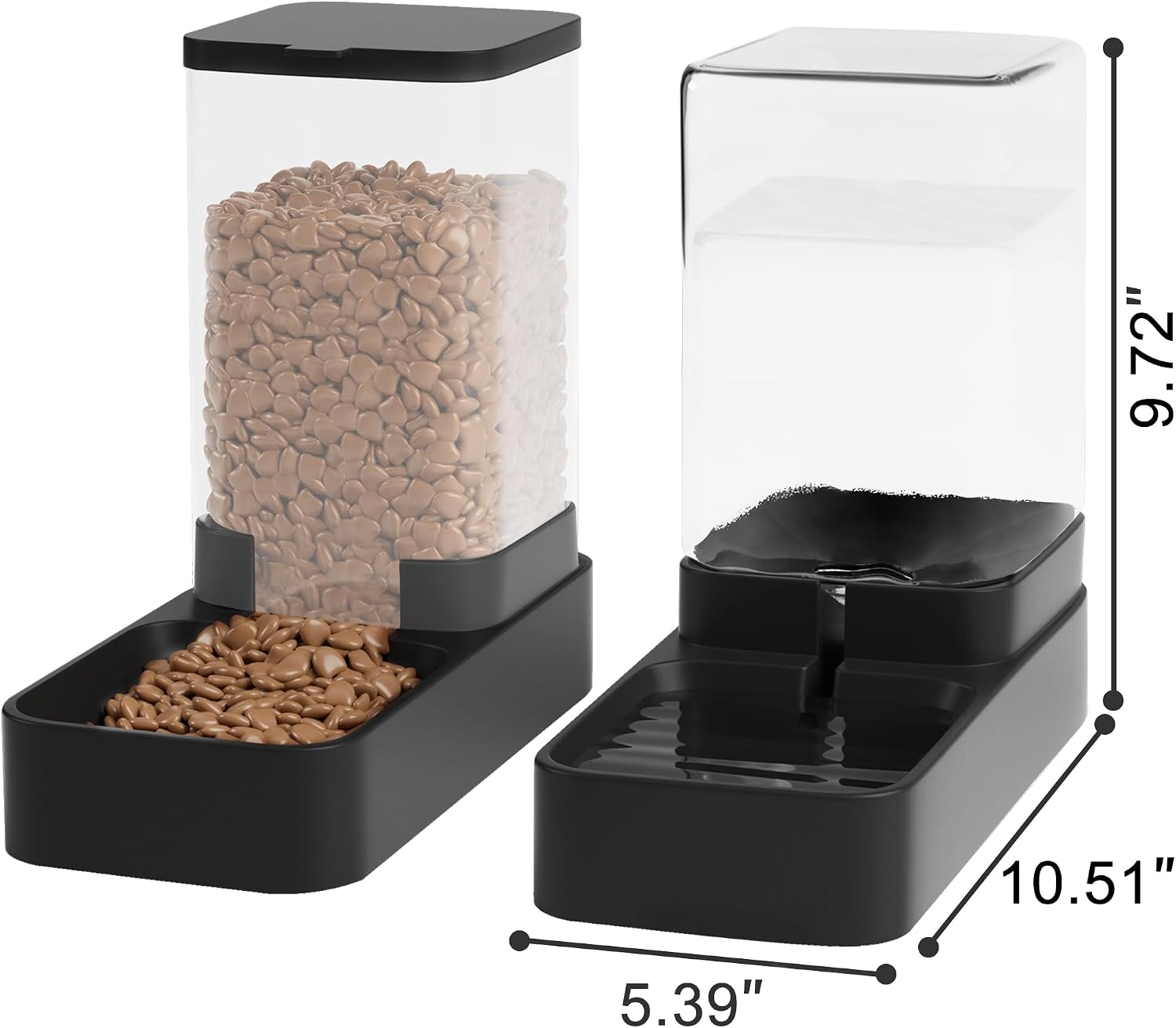 Gravity Pet Feeder and Water Dispenser Set with Bowl