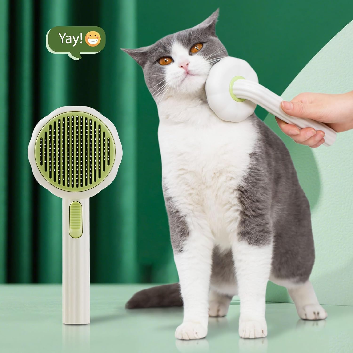 Self Cleaning Slicker Brush for Cats and Dogs with Release Button