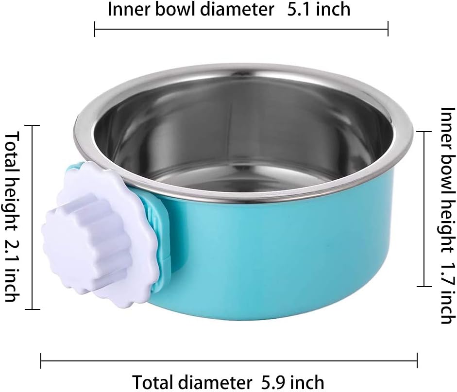 Stainless Steel Removable Pet Food Bowl, Anti Tip