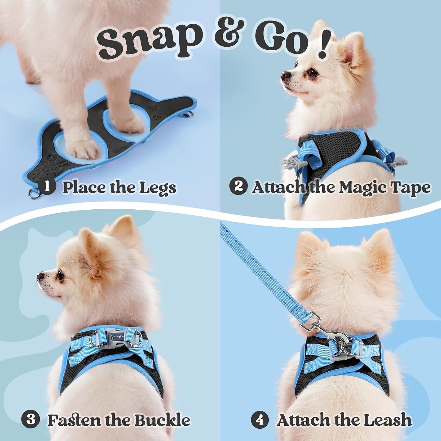 Step In Dog Harness and Leash Set for Small Dogs, Soft Vest